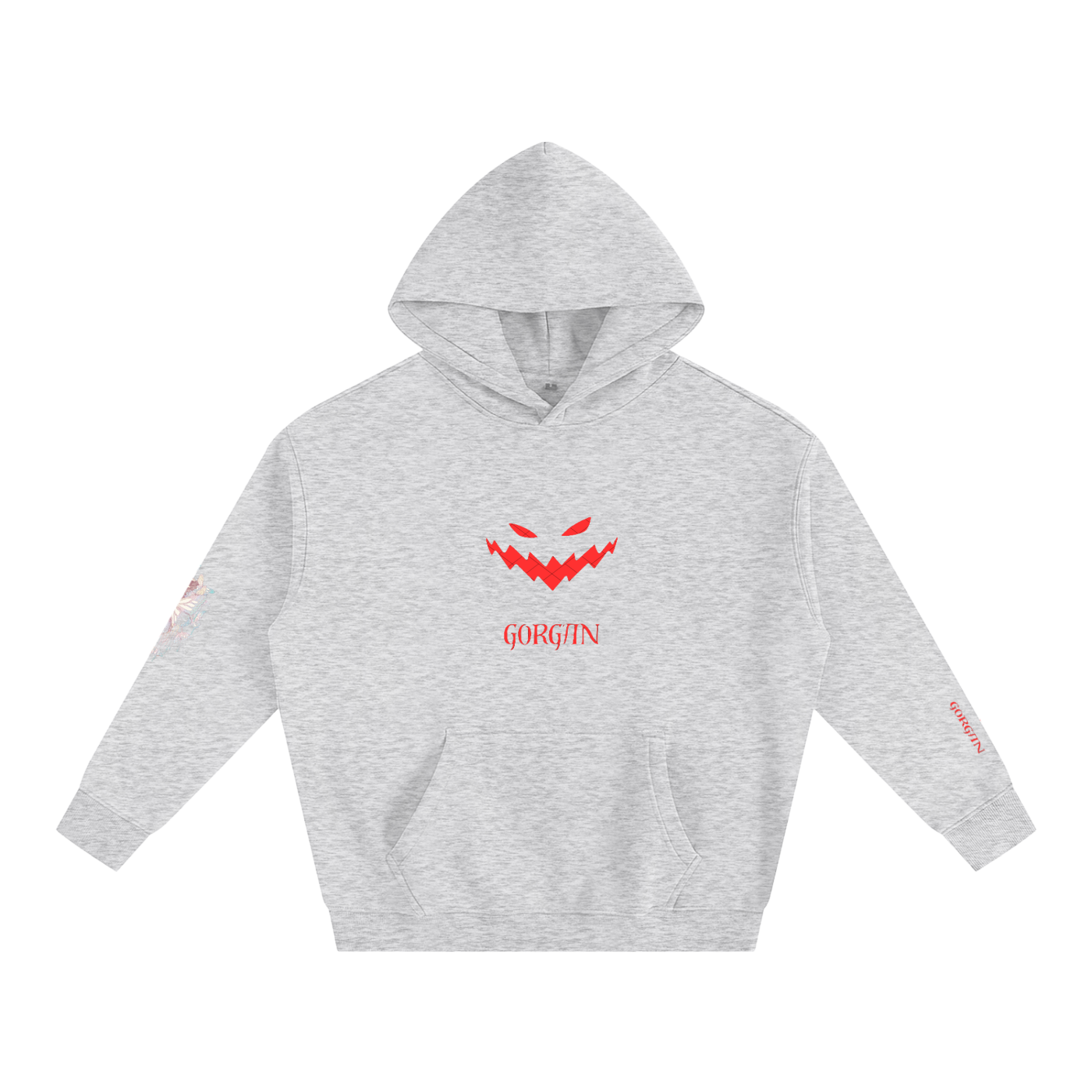 Oversize ODMPOD fleeced hoodie in soft fabric, featuring a relaxed fit with a cozy, plush texture and a front pocket.