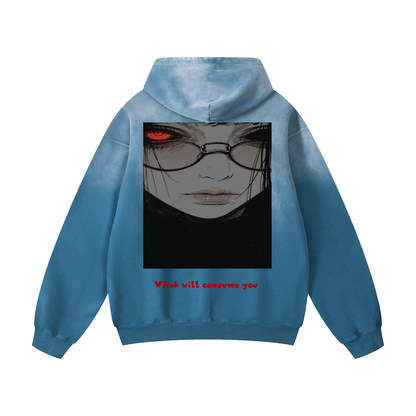 Lightly faded oversized hoodie from ODMPOD featuring a heavyweight design, with a relaxed fit and sun-faded fabric.