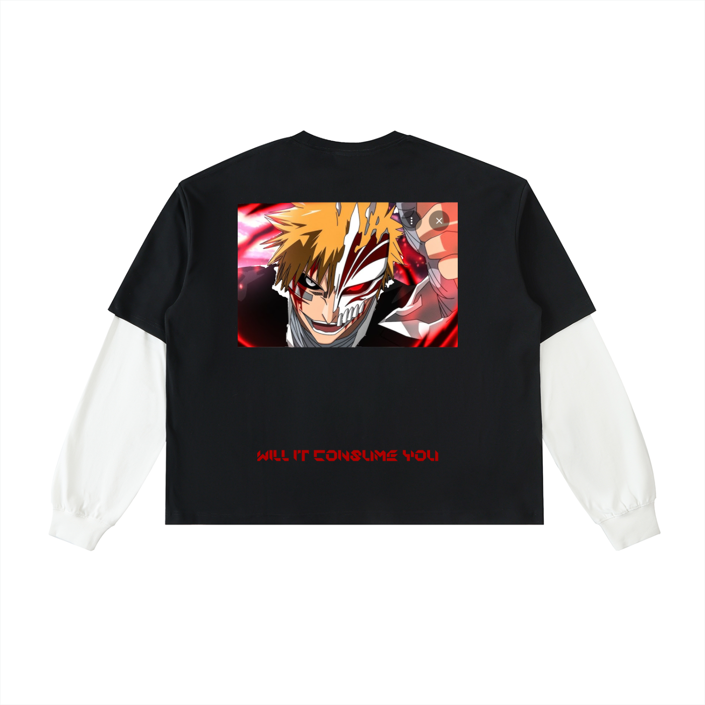 Layered Contrast Sleeve Cotton T-Shirt
