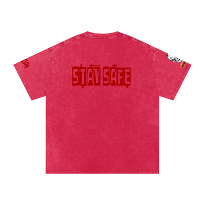 Snow Washed Oversized Cotton T-Shirt by ODMPOD, showing a relaxed fit, soft fabric, and casual style in a neutral color.
