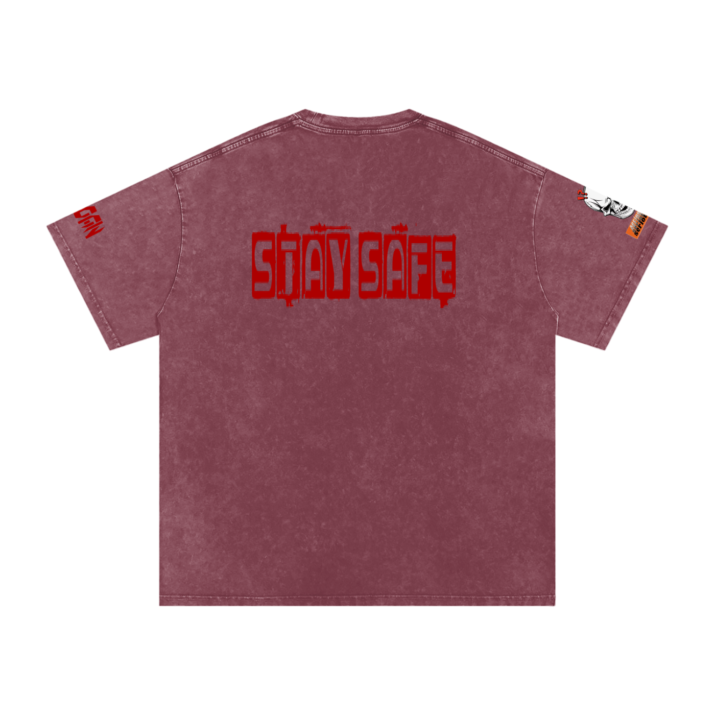 Snow Washed Oversized Cotton T-Shirt by ODMPOD, featuring a relaxed fit and soft fabric, shown in a casual style.