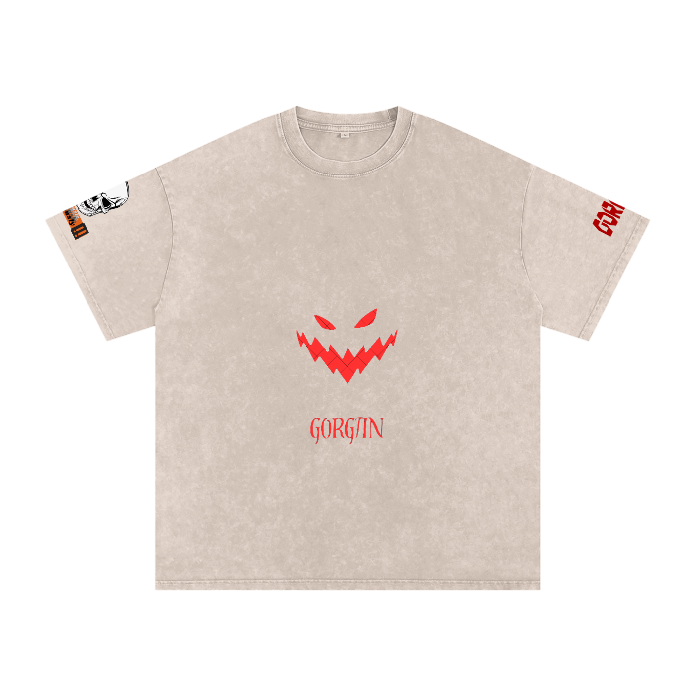 Snow Washed Oversized Cotton T-Shirt by ODMPOD, showing a relaxed fit, soft fabric, and a casual style in a light color.