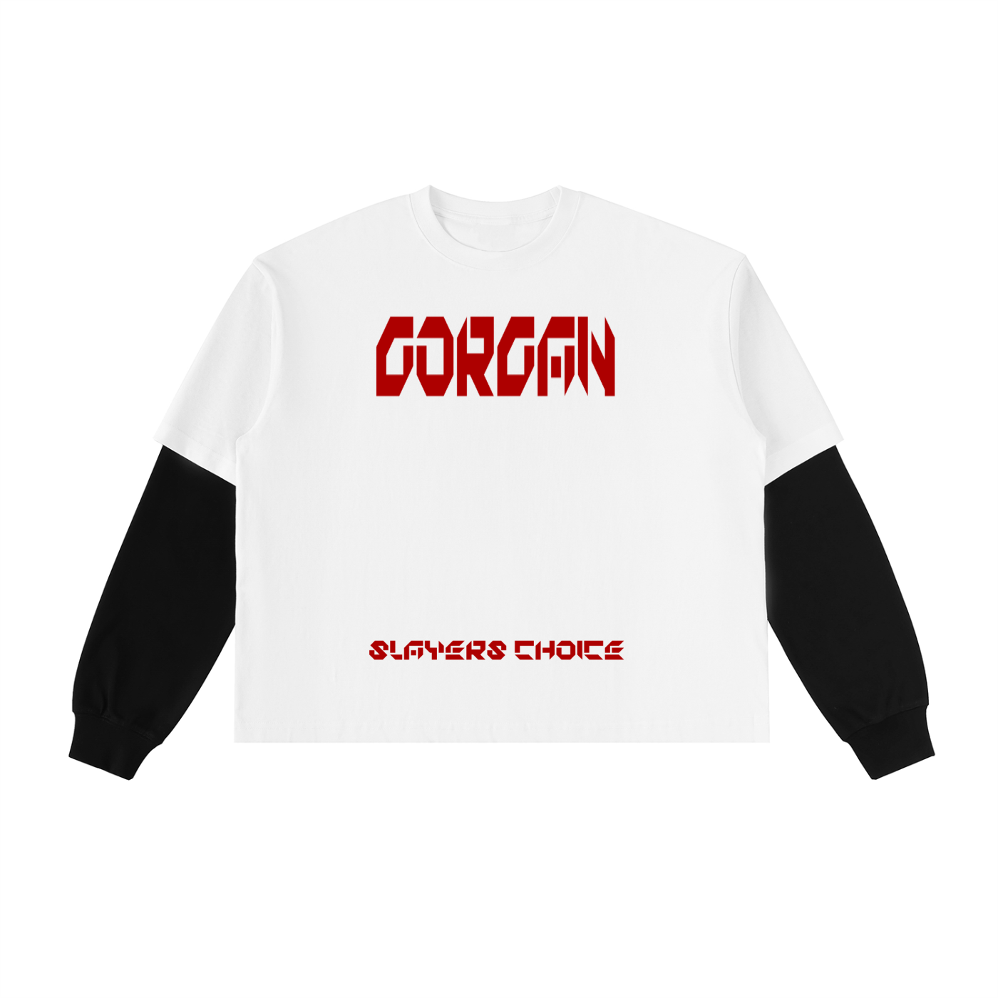 Layered Contrast Sleeve Cotton T-Shirt