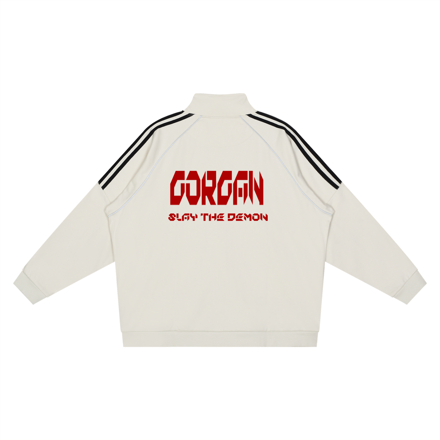 ODMPOD Reflection Striped Raglan Sleeve Jacket featuring bold stripe pattern and sporty fit, ideal for casual wear.
