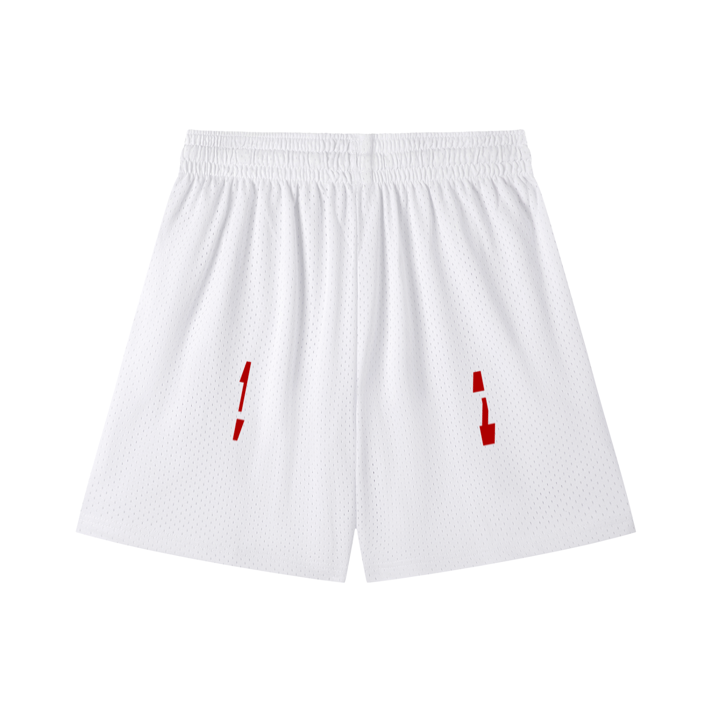 ODMPOD mesh drawstring shorts featuring lightweight, breathable fabric with adjustable waistband and casual athletic style.