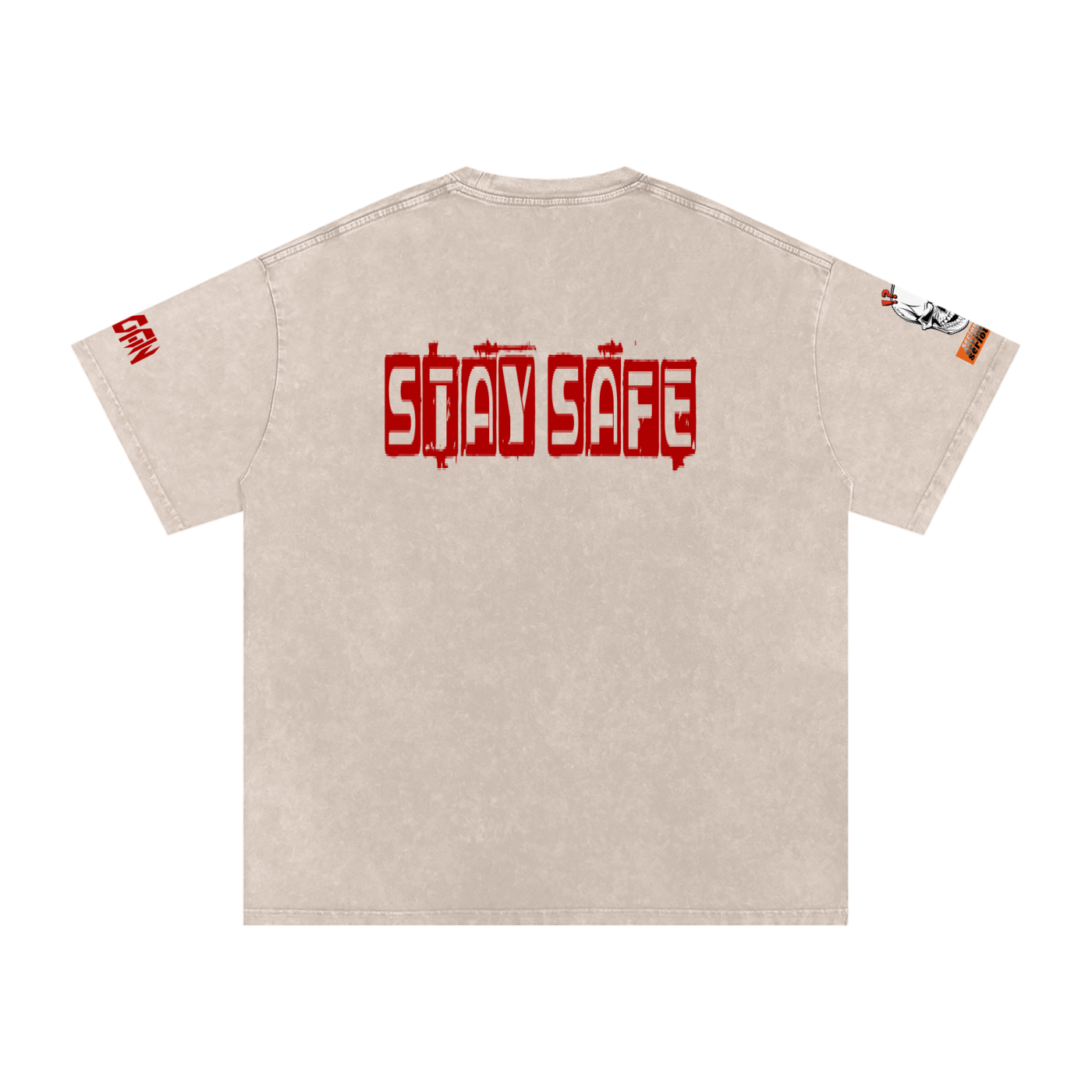 Snow Washed Oversized Cotton T-Shirt by ODMPOD, showing a relaxed fit with a soft, washed cotton fabric and casual style.