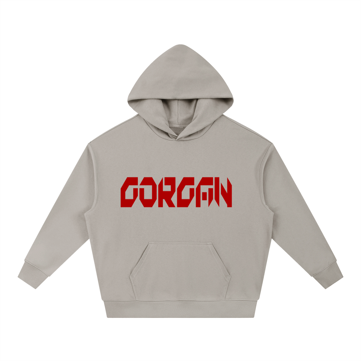 ODMPOD Essential Boxy Heavyweight Drop-Shoulder Hoodie displayed in a neutral color, featuring a relaxed fit and drop-shoulder design.