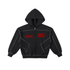 Contrast-stitched ODMPOD boxy fleece zip hoodie with front zipper, cozy fabric, and stylish design.